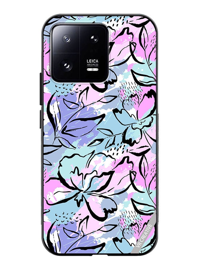 VR CREATIVE Protective Case Cover For Xiaomi 13 Pro Abstract Flowers Print Design Multicolour  - Image 1