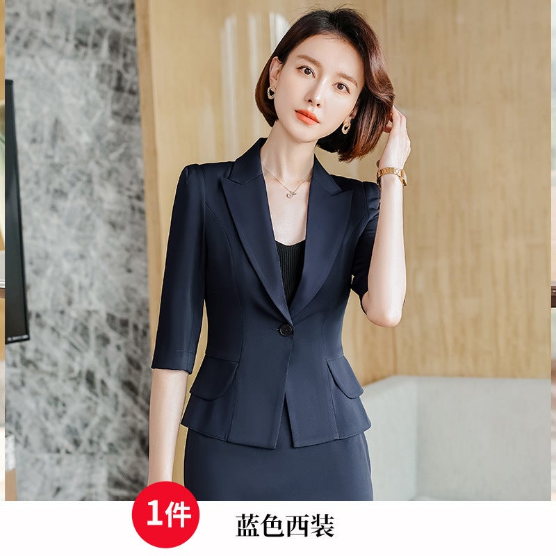 In spring and summer, Han Fan Suit Dress Womens Business Wear suit Short-sleeved Small Suit Womens Clerk Work Wear Pink Dress  - Image 5