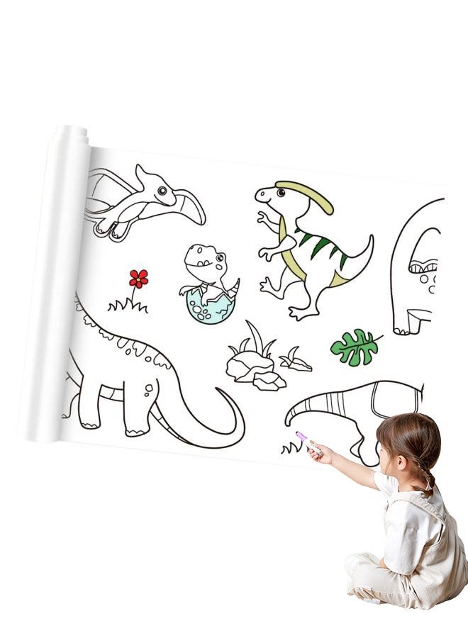 300cm Giant Coloring Poster, Children's Coloring Paper Roll, School Wall Sticker Set, Dinosaur Pattern Scroll, Handmade Graffiti Toy, For Children's Graffiti Painting Interest Cultivation - Image 1