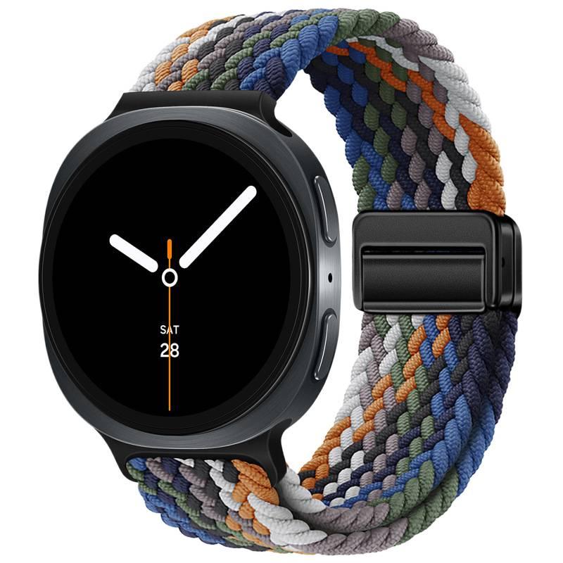 Adjustable Loop Strap Smartwatch Band Compatible with Samsung Galaxy Watch 8 with Fit Replacement Strap for Daily Wear in Black in Nylon - Image 1