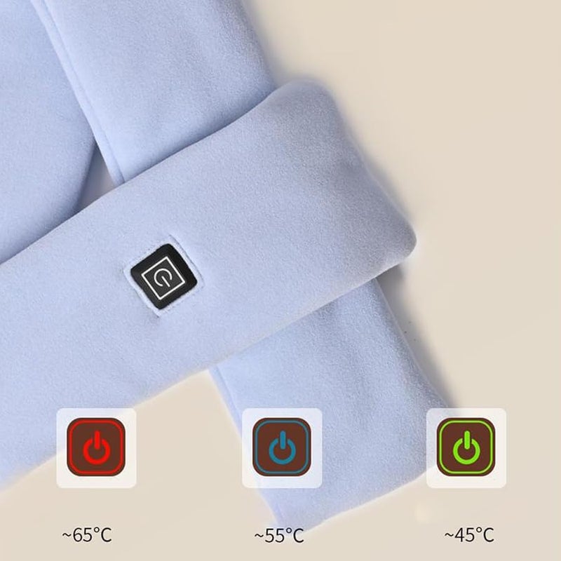 USB Rechargeable Heated Scarf with 3 Temperature Settings Neck Warmer for Winter - Image 4