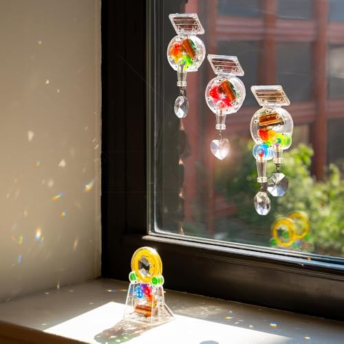 Kikkerland Solar Powered Rainbow Maker – Prism Suncatcher, Fun Home Window Decor – Unique Gift for Christmas & Birthdays – Single Crystal - Image 3