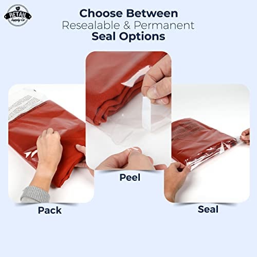 Retail Supply Co Poly Bags with Suffocation Warning 6x9", 8x10", 9x12", 11x14" - Combo Pack of 400 (100 each size) - Clear Poly Bags by Retail Supply Co - Resealable - Image 4