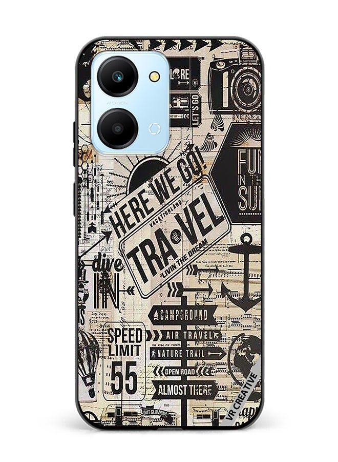 VR CREATIVE Protective Case Cover For Honor Play7T Here We Go Travel Design Multicolour - Image 1