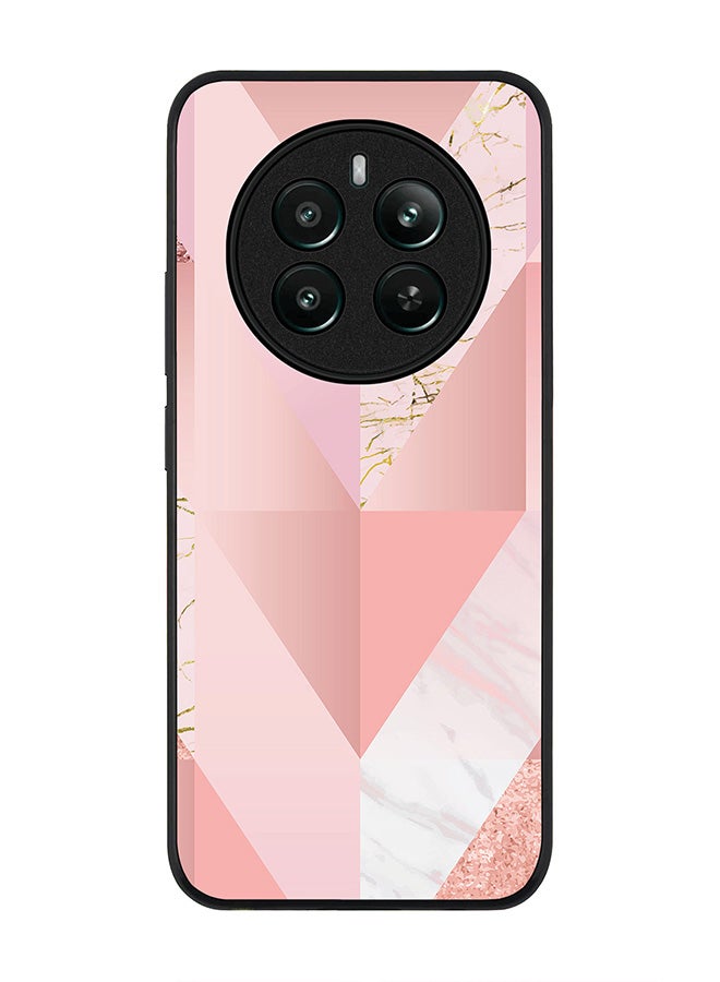 Stylizedd Rugged Black edge case for Realme 12 Plus 5G / Realme 12 4G, Slim fit Soft Case Flexible Anti Drop TPU Gel Thin Cover -  Marble Pink Vintage - Image 1