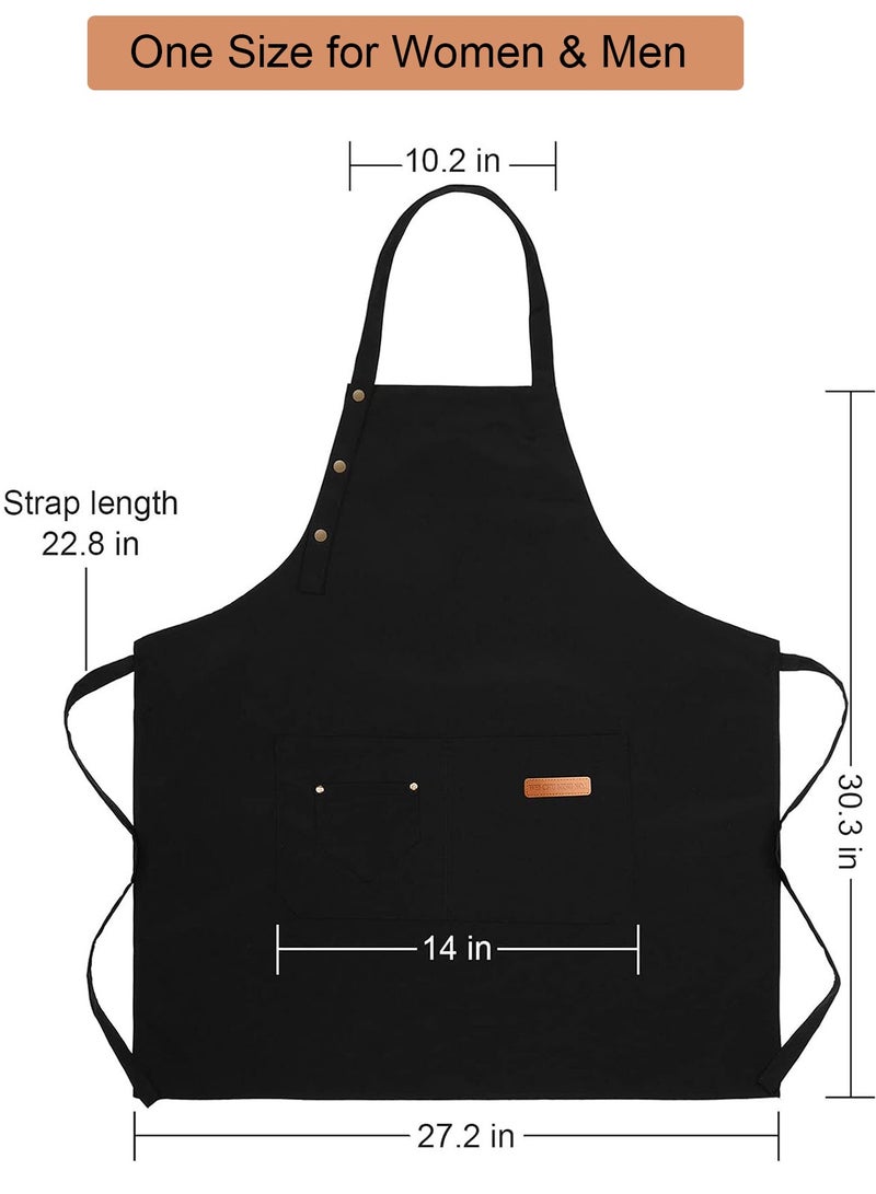 هوميفاي مئزر مطبخ للجنسين، إكسسوارات الطهي المنزلي مع حزام رقبة قابل للتعديل ومحكم و2 جيب، زي طباخ خفيف الوزن، مقاوم للماء وخالٍ من التجاعيد للنساء والرجال في حفلات الشواء. - Image 2