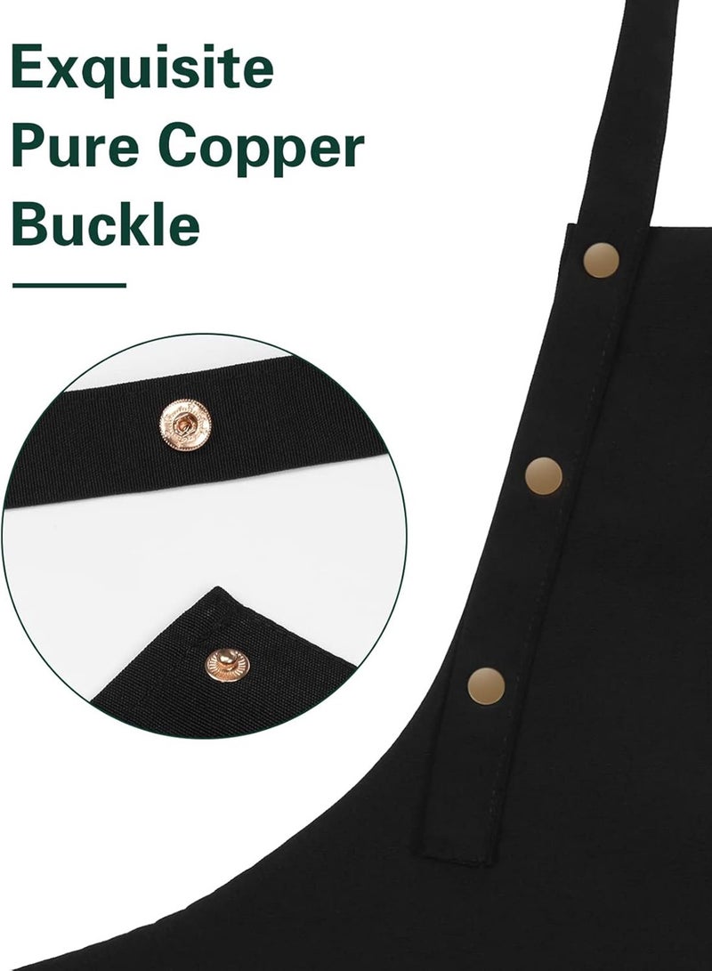 هوميفاي مئزر مطبخ للجنسين، إكسسوارات الطهي المنزلي مع حزام رقبة قابل للتعديل ومحكم و2 جيب، زي طباخ خفيف الوزن، مقاوم للماء وخالٍ من التجاعيد للنساء والرجال في حفلات الشواء. - Image 5