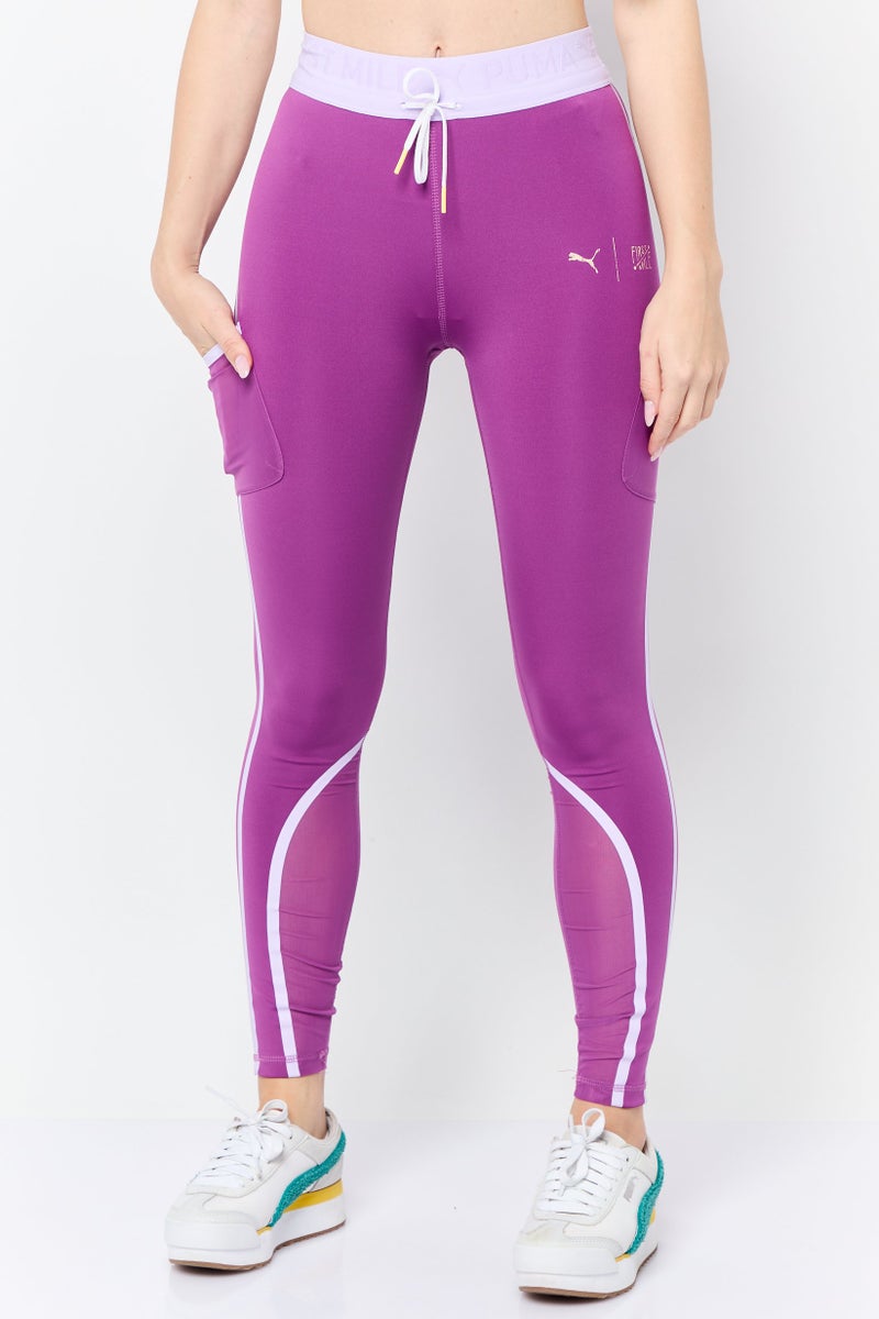 PUMA Women Tight Fit 7/8 Training Leggings, Purple - Image 1