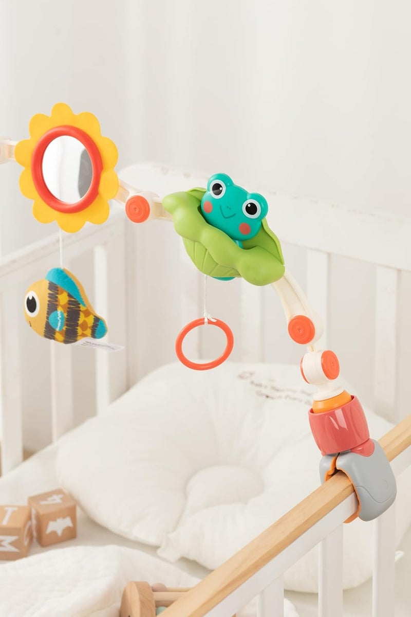 HOLA Portable Activity Arch for Babies – Adjustable Stroller, Car Seat, or Crib Toy with Interactive Rattles, Teethers, Mirror, and Sensory Toys for Fine Motor Skills and Cognitive Development 0M+ - Image 2