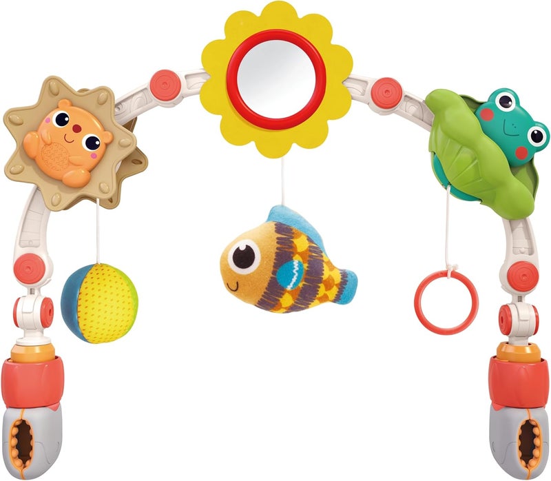 HOLA Portable Activity Arch for Babies – Adjustable Stroller, Car Seat, or Crib Toy with Interactive Rattles, Teethers, Mirror, and Sensory Toys for Fine Motor Skills and Cognitive Development 0M+ - Image 1