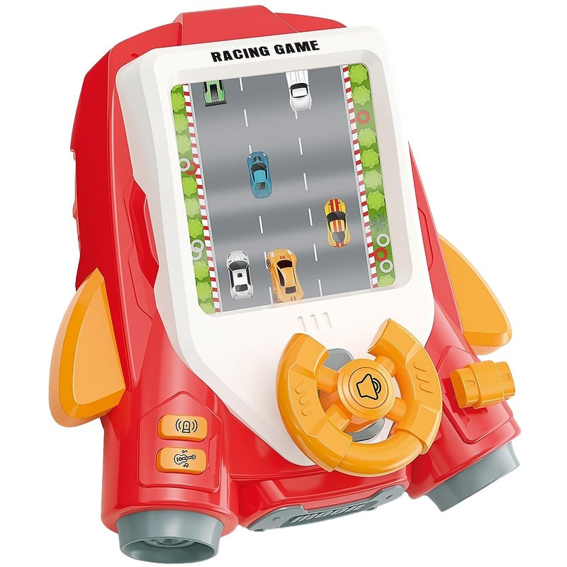Kiddie Play لعبة عجلة قيادة سيارة سباق للأطفال من كيدي بلاي - محاكي قيادة تفاعلي مع أضواء وأصوات مثالي للأطفال الصغار، لعبة ممتعة لمقاعد السيارات ولعب المنزل - Image 3