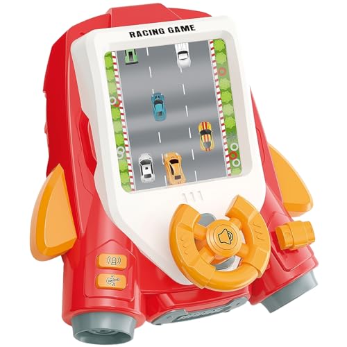 Kiddie Play لعبة عجلة قيادة سيارة سباق للأطفال من كيدي بلاي - محاكي قيادة تفاعلي مع أضواء وأصوات مثالي للأطفال الصغار، لعبة ممتعة لمقاعد السيارات ولعب المنزل - Image 1