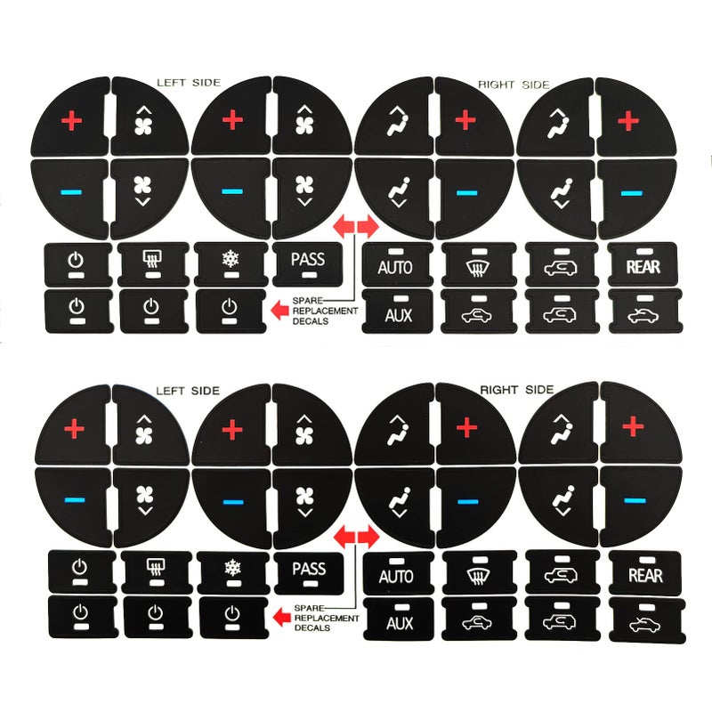 AtticZone AC Dash Button Repair Kit Stickers Decals Compatible with GM GMC Yukon Acadia Sierra Chevrolet Silverado Tahoe Suburban 20062014 2Pcs AC31 x2 - Image 3