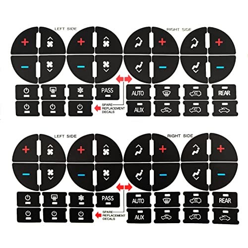AtticZone AC Dash Button Repair Kit Stickers Decals Compatible with GM GMC Yukon Acadia Sierra Chevrolet Silverado Tahoe Suburban 20062014 2Pcs AC31 x2 - Image 1