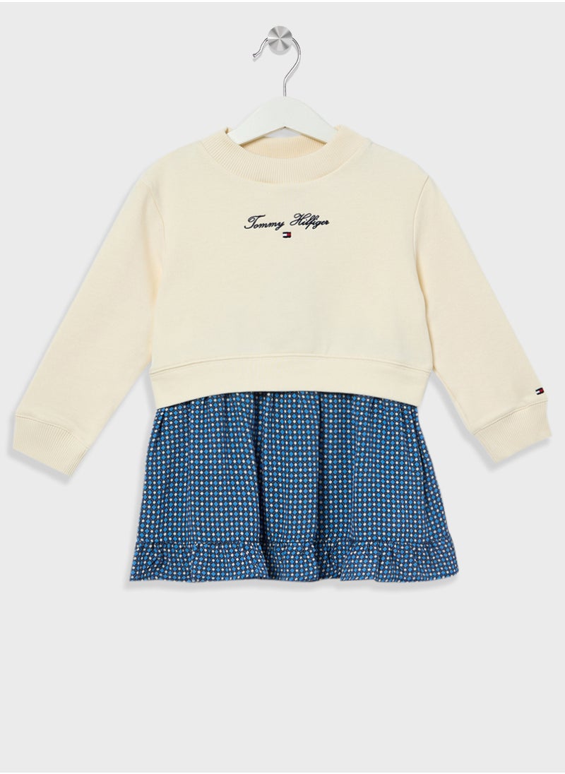 TOMMY HILFIGER Kids Floral Combi Mini Dress  - Image 1
