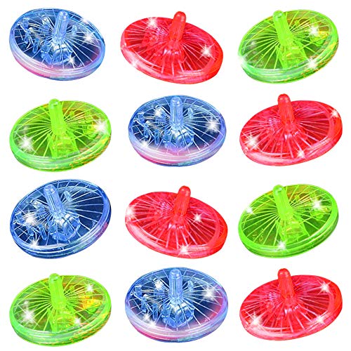 ArtCreativity Light Up Spinning Top Toys Set of 12 Flashing Spin Toys with LED Effects Light Up Birthday Party Favors for Boys and Girls Goodie Bag Fillers for Kids - Image 1