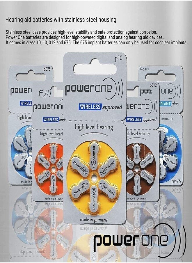Power One 1.45V Original High Level Hearing Aid Batteries PowerOne P10 Pack Of 60 Pieces  - Image 5