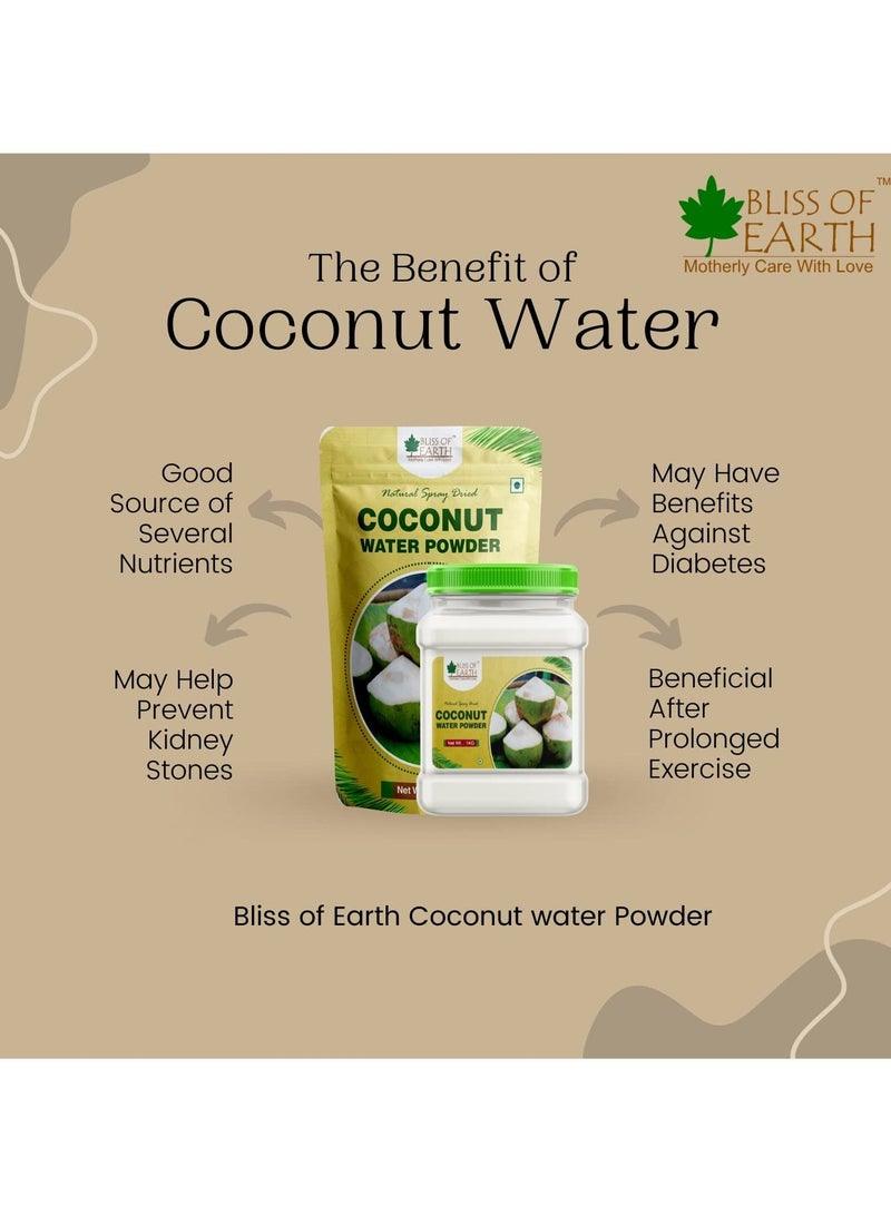 بليس اوف ايرث Bliss of Earth 1KG مسحوق ماء جوز الهند بخاخ طبيعي مجفف رائع للترطيب المزيج الفوري - Image 4