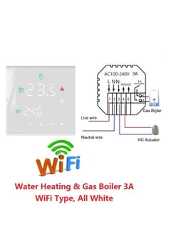 Excefore Smart Thermostat Programmable Temperature Controller Support WiFi connection and touch screen for Electric Heating/Gas Boiler Save Energy and Costs (White)  - Image 3