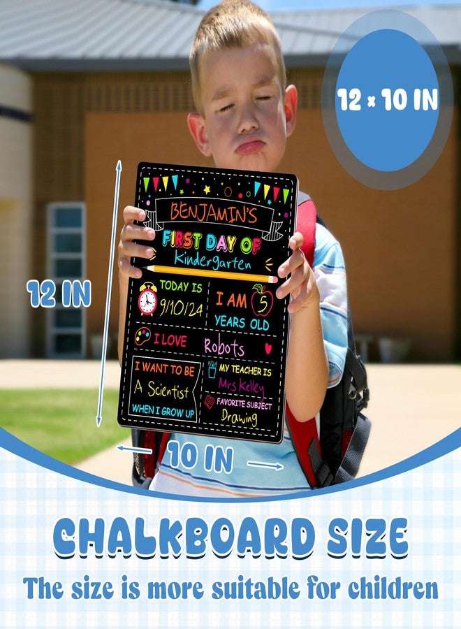 Melisheer Double-Sided First Day of School Sign Board, 12 × 10 Inches Back to School Sign, Reusable Color Painting First and Last Day of Preschool Board, Washable Chalkboard for Kindergarten Pre-K - Image 3