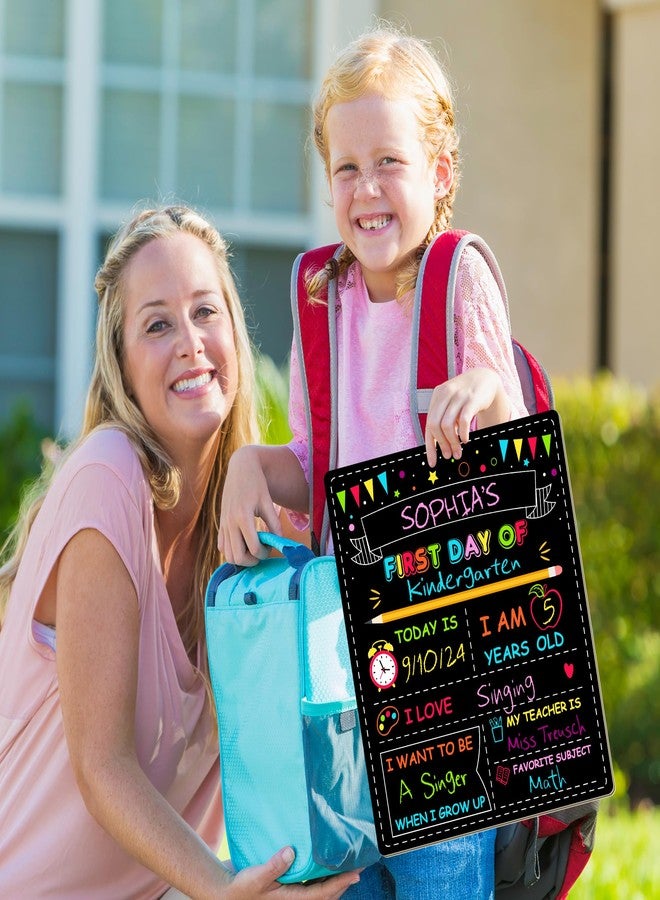 Melisheer Double-Sided First Day of School Sign Board, 12 × 10 Inches Back to School Sign, Reusable Color Painting First and Last Day of Preschool Board, Washable Chalkboard for Kindergarten Pre-K - Image 5