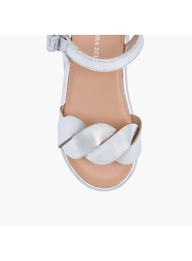 Flora Bella By Shoexpress Girls Strap Detail Sandals with Hook and Loop Closure