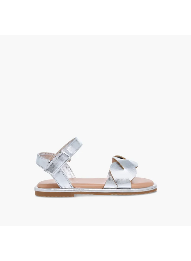 Flora Bella By Shoexpress Girls Strap Detail Sandals with Hook and Loop Closure