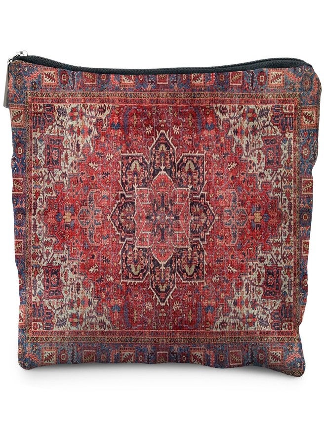 RYYCDOI Traditional Red Persian Rug Style Makeup Bag, Vintage Ethnic Pattern Cosmetic Bag Gifts for Women Friends, Persian Gifts - Image 1