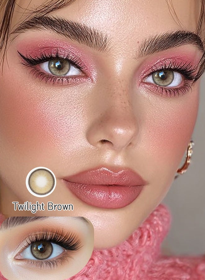 عيون غامضة عدسات لاصقة ملونة من Mystic Eyes بلون توالايت براون لمدة ستة أشهر 14.00 مم بدرجة بنية طبيعية - Image 1