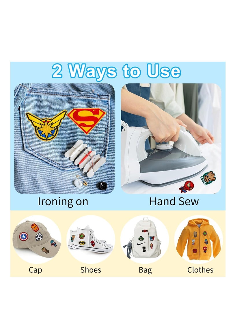KASTWAVE Iron on Patches, 20 Pcs Iron on Patches Cartoon Anime Patches Embroidered Applique Kit, Patch Iron-on or Sew-on Applique for Kids DIY Crafts, Patches for Kids Adult Clothes Decoration - Image 3