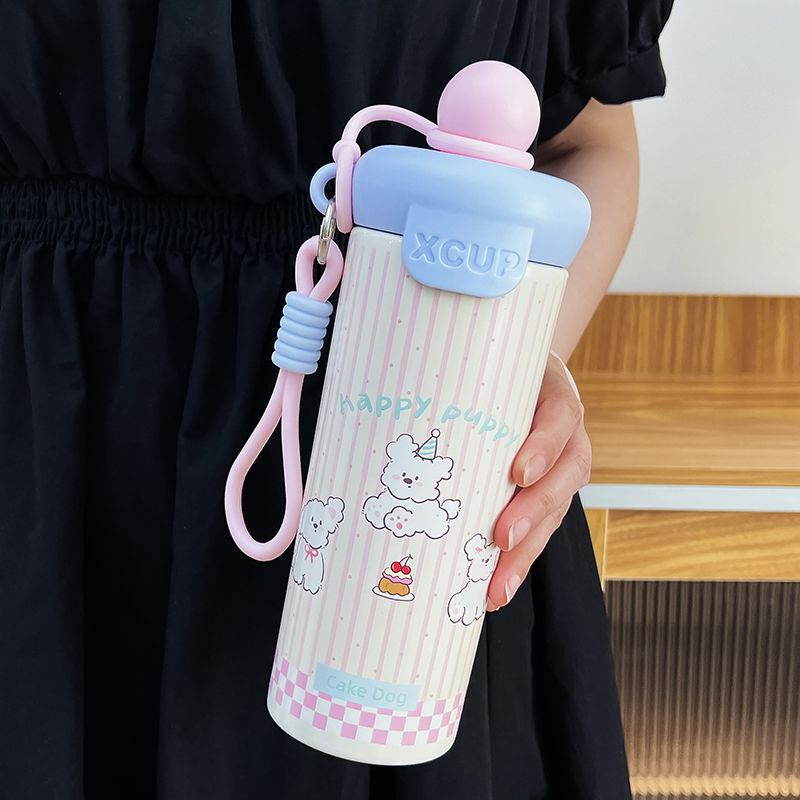 Large Capacity 316 Stainless Steel Vacuum Flask with Floating Ball Lid - Cute Portable Cup for  Women