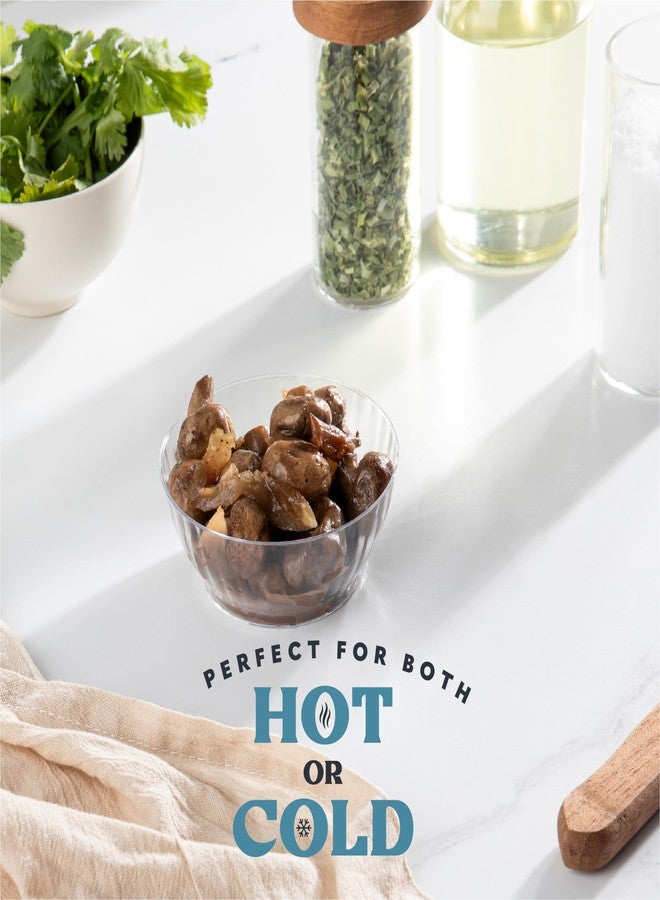 PLASTICPRO بلاستيك برو 50 عبوة من الأطباق البلاستيكية الصغيرة تشبه الكريستال سعة 6 أونصات أطباق بلاستيكية شفافة أنيقة للحفلات والمناسبات - Image 4