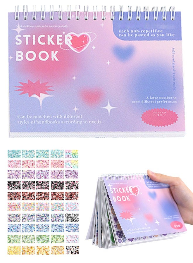50 Sheets Notebook Stickers, Kids Cute Stickers, Girls Boys Glitter Self Stickers Book,for Laptop, Phone, Suitcase, Journal, Water Bottles, Diary, Guitar, Scrapbook, Skateboard, Ipad (Multicolour)  - Image 1
