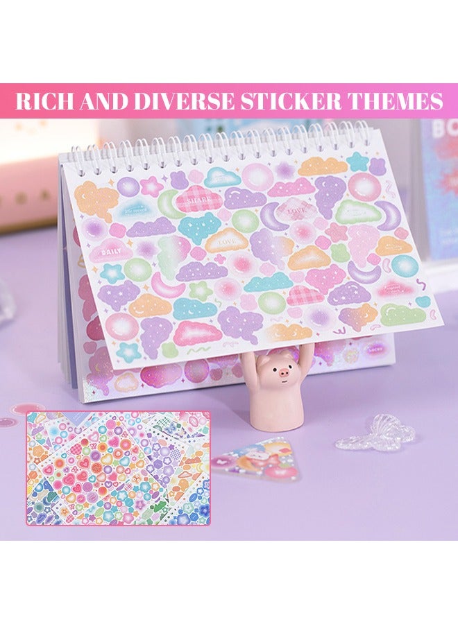 50 Sheets Notebook Stickers, Kids Cute Stickers, Girls Boys Glitter Self Stickers Book,for Laptop, Phone, Suitcase, Journal, Water Bottles, Diary, Guitar, Scrapbook, Skateboard, Ipad (Multicolour)  - Image 5