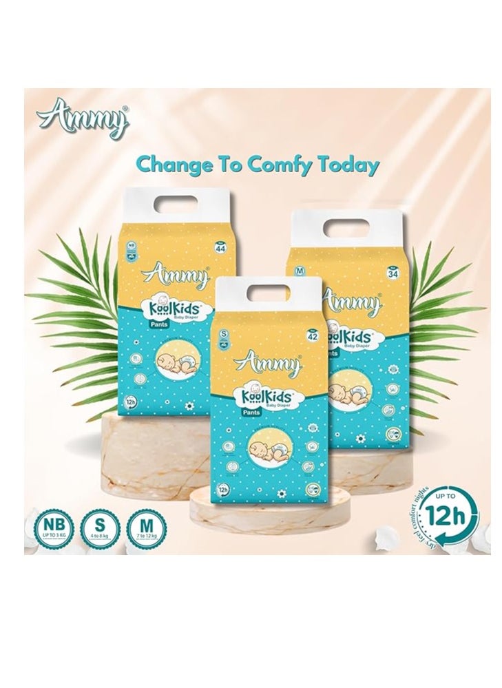 Ammy Ammy Koolkids Baby Diaper Pants, M Size (34 Count), Rash Free Diaper Pants for Babies,Super soft, Super Flexi Smart Fit- System, (7-12Kg)  - Image 2