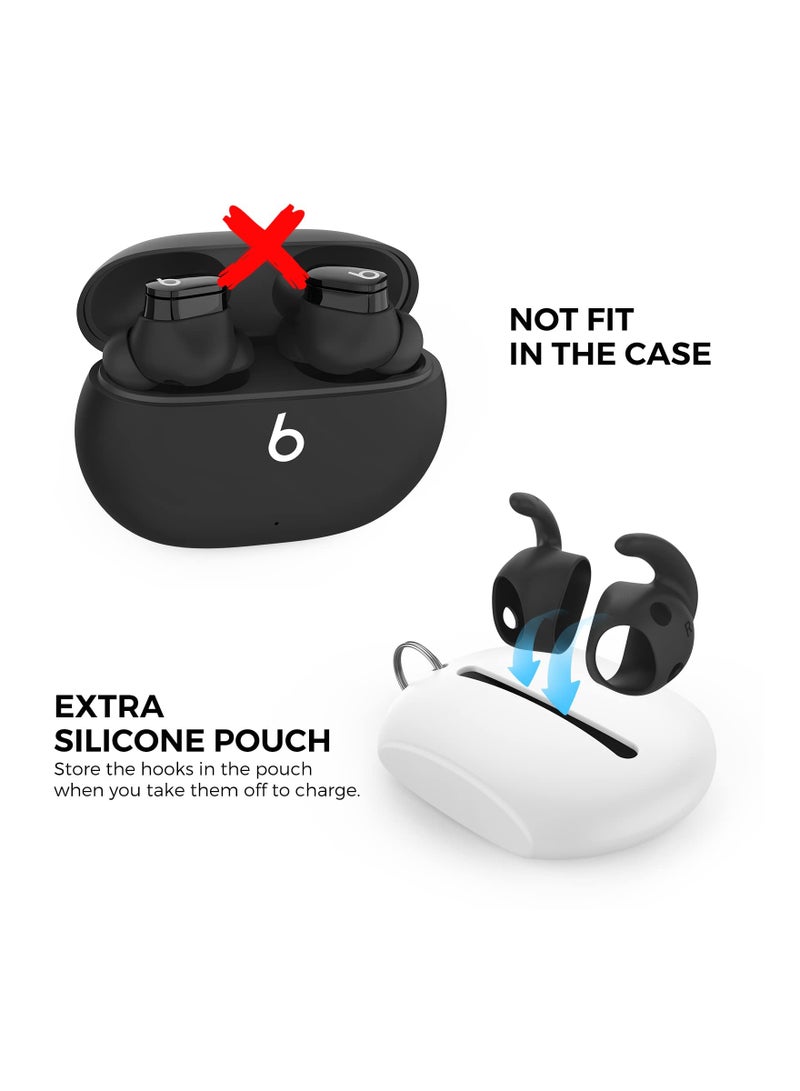 3 Pairs for Beats Studio Buds Ear Hooks, Anti-Slip Ear Covers Silicone Accessories, Not Fit in The Charging Case, Compatiable with Beats Studio Buds 2021 (Black) - Image 3