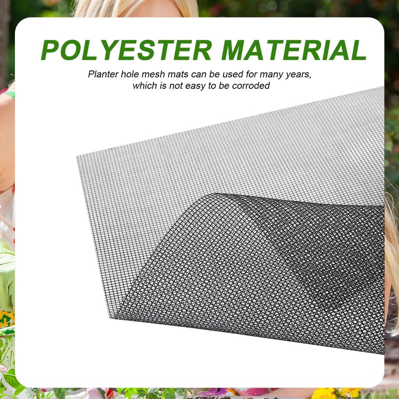 lasuroa 10pcs Flower Pot Hole Mesh Pad, 11.8x7.8 Inch Bonsai Mesh Drainage Screens Plant Pot Drainage Mesh Plant Screen Mesh Preventing Soil Leakage - Image 3