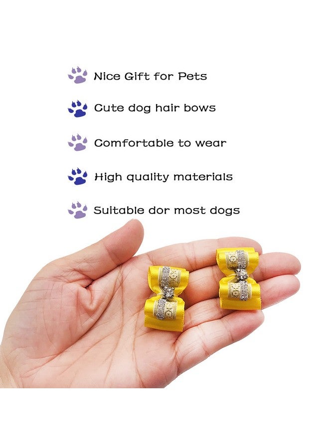 pet show 20Pcs/10Pairs Bling Small Dogs Hair Bows With Rubber Bands For Cat Puppies Grooming Topknot Hair Accessories - Image 4