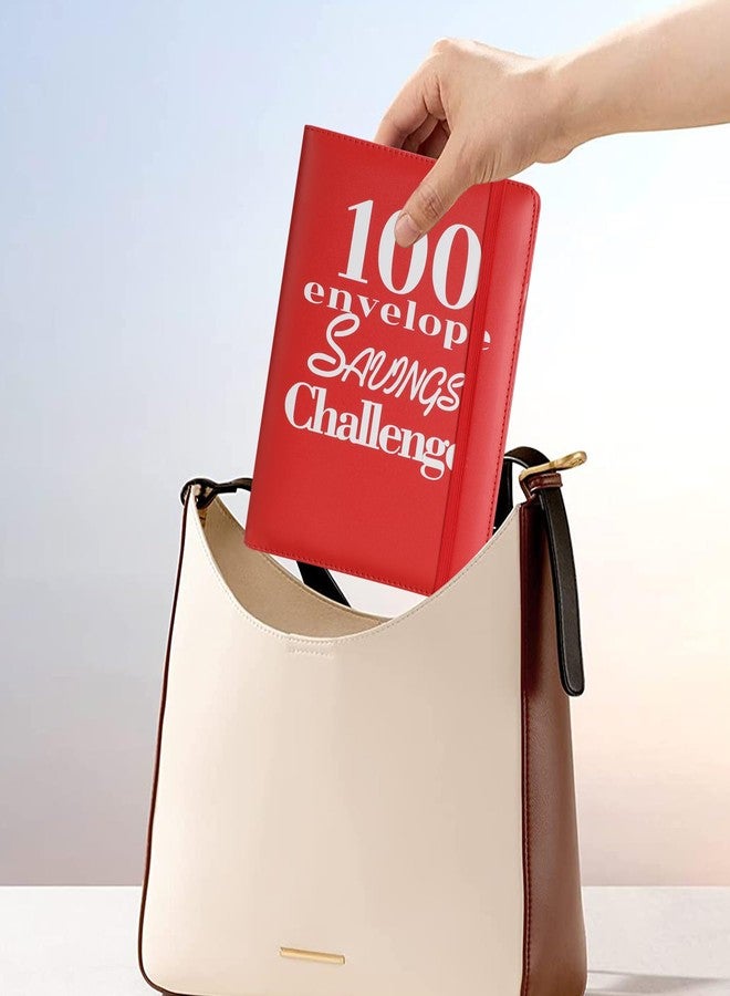 NICOOTH 100 Envelopes Money Saving Challenge Money Saving Binder 100 Envelope Challenge Binder Savings Binder Envelope A5 Savings Challenge Book (Red) - Image 3