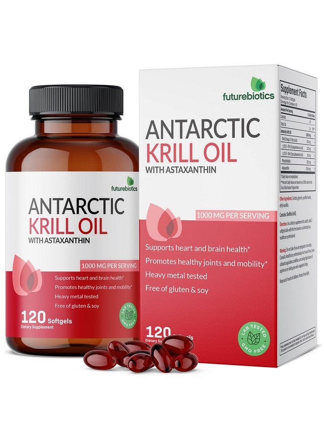Futurebiotics - Antarctic Krill Oil 1000Mg With Omega3S Epa Dha Astaxanthin And Phospholipids 100% Pure Premium Krill Oil Heavy Metal Tested Non Gmo 120 Softgels (60 Servings) - Image 1