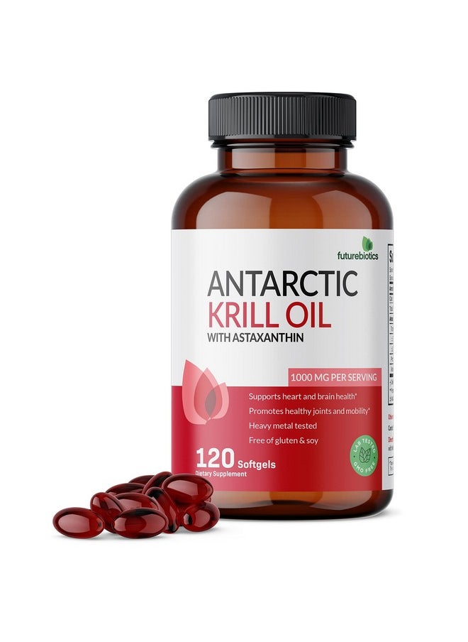 Futurebiotics - Antarctic Krill Oil 1000Mg With Omega3S Epa Dha Astaxanthin And Phospholipids 100% Pure Premium Krill Oil Heavy Metal Tested Non Gmo 120 Softgels (60 Servings) - Image 1