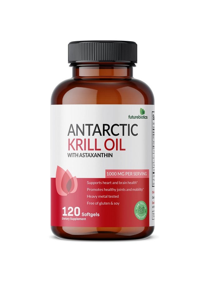 Futurebiotics - Antarctic Krill Oil 1000Mg With Omega3S Epa Dha Astaxanthin And Phospholipids 100% Pure Premium Krill Oil Heavy Metal Tested Non Gmo 120 Softgels (60 Servings) - Image 1