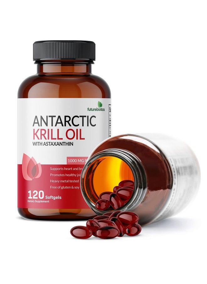Futurebiotics - Antarctic Krill Oil 1000Mg With Omega3S Epa Dha Astaxanthin And Phospholipids 100% Pure Premium Krill Oil Heavy Metal Tested Non Gmo 120 Softgels (60 Servings) - Image 1
