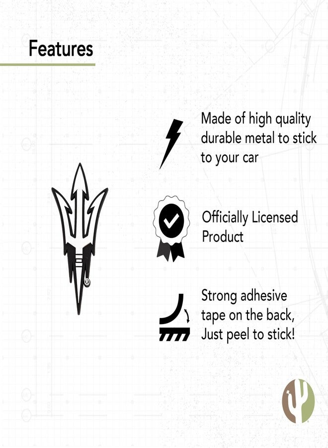 Desert Cactus Arizona State University Metal 3D Auto Car Emblem Sticker Chrome ASU Sun Devils Premium Truck Vehicle Emblems - Image 3