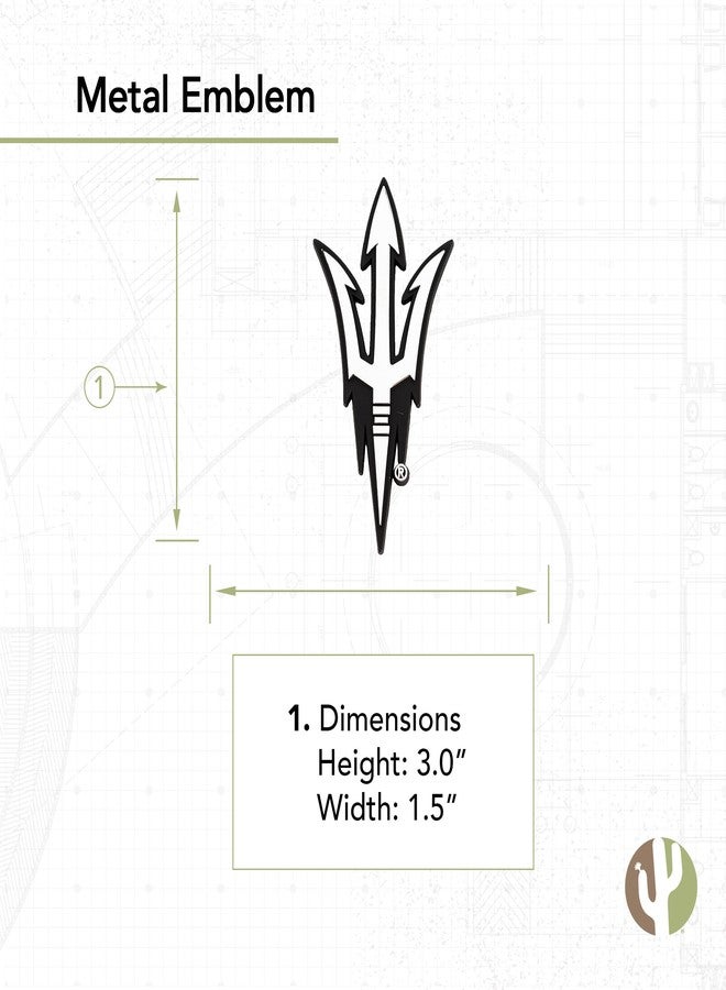 Desert Cactus Arizona State University Metal 3D Auto Car Emblem Sticker Chrome ASU Sun Devils Premium Truck Vehicle Emblems - Image 2