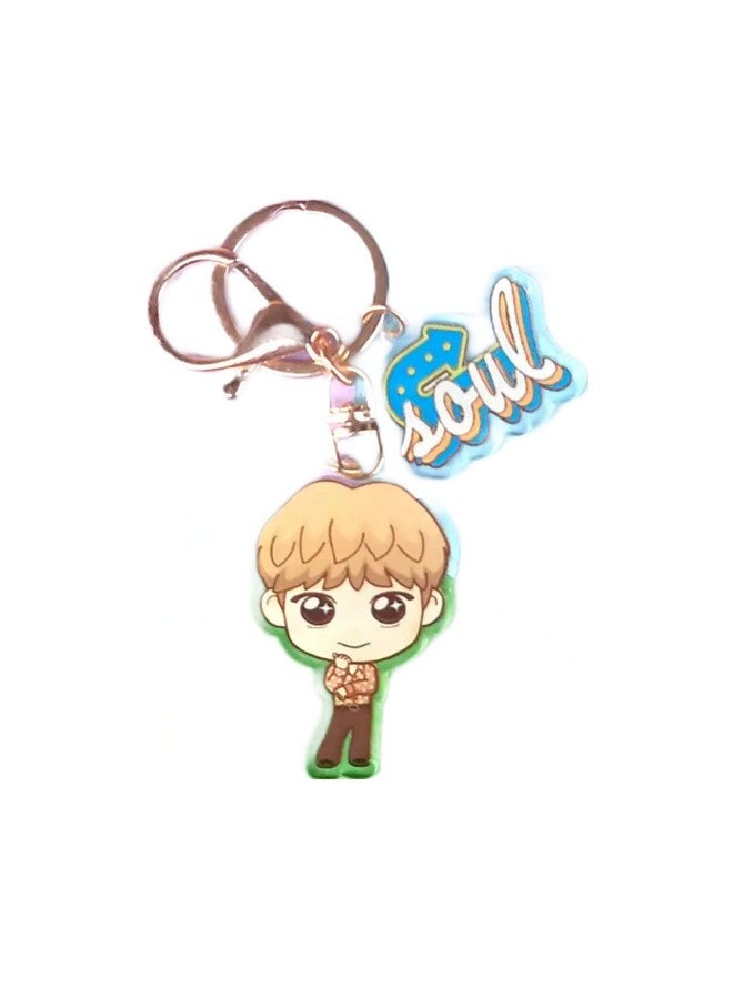 Careflection Kpop BTS Dynamite Jin cute chibi Keychain gift for Army, BTS key chains/key ring - Image 1