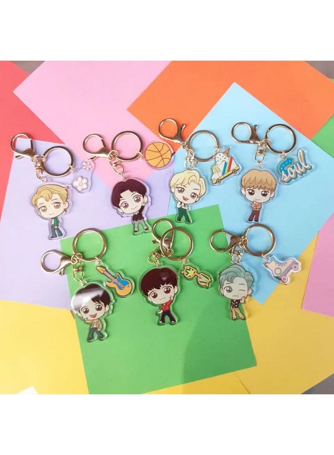 Careflection Kpop BTS Dynamite Jin cute chibi Keychain gift for Army, BTS key chains/key ring - Image 2