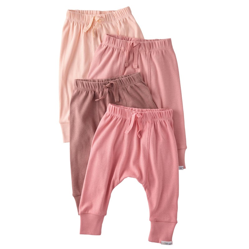 Butterblu Jordan 4-Pack Jogger Pants 100% Organic Cotton Bottoms for Boys & Girls, Sunset, 3-6 Months - Image 1
