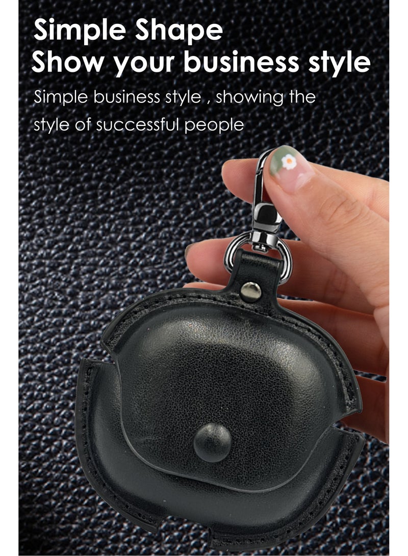 NAFCO Leather TWS Earphone Protective Case with  Metal Hook Compatible For Anker Soundcore R50i - Flexible Non-Slip , Portable , Anti-Lost Hangable Strip , No Fingerprints, Stopper Dustproof  - Anker Soundcore R50i - Black  - Image 4