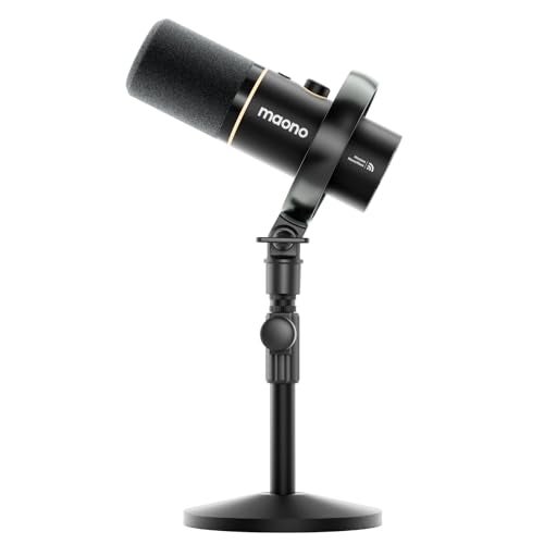 MAONO PD200W Hybrid Wireless Podcast Microphone for PC Dynamic XLR USB Mic with Desktop Stand Software Noise Cancellation for Vocal Recording Streaming Content Creation Home Studio Voiceover - Image 1
